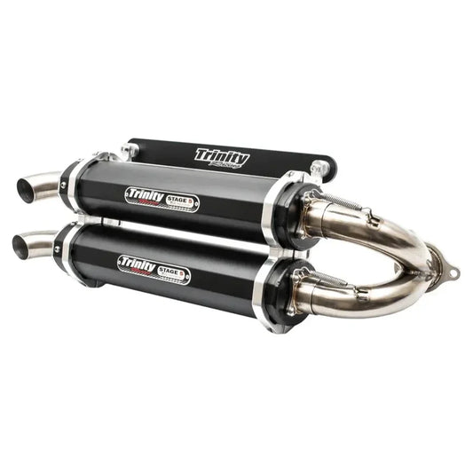 Trinity Racing 2016+ Polaris RZR XP Turbo/S Slip-On Exhaust (Black)