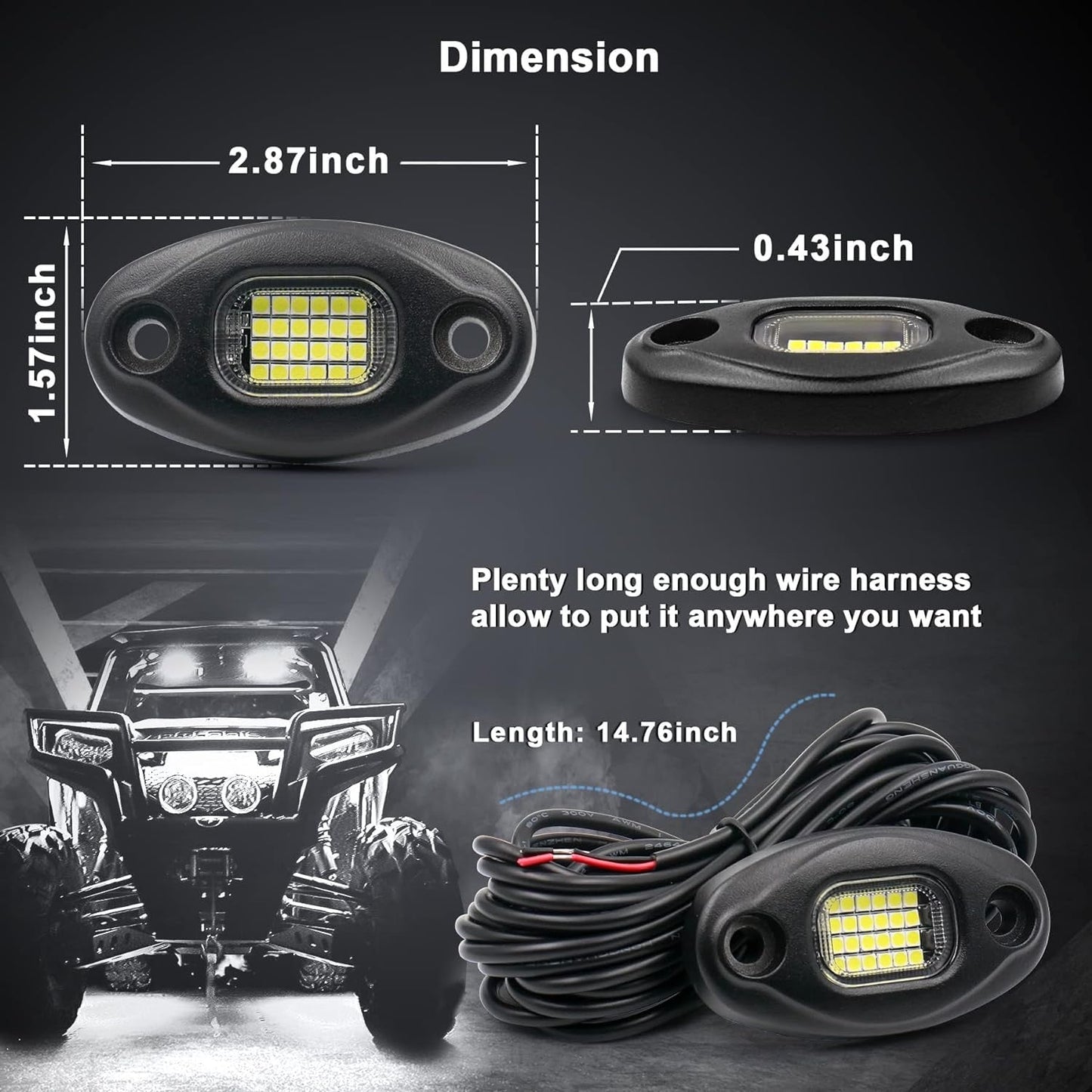 Platinum 24 LED white Rock Lights single